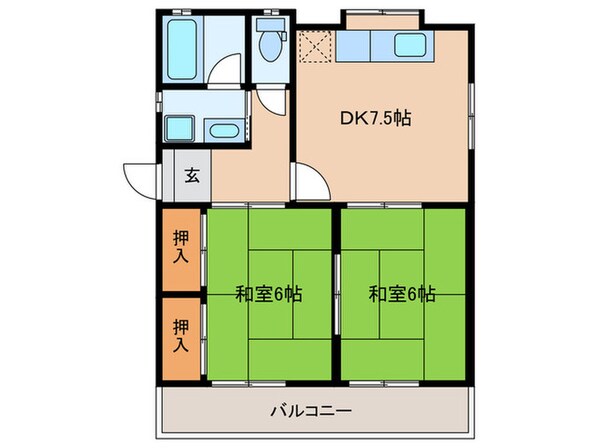 アメニコーポＢの物件間取画像